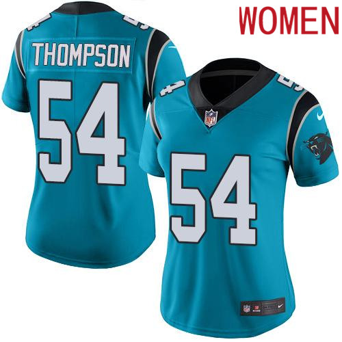 2019 Women Carolina Panthers 54 Thompson blue Nike Vapor Untouchable Limited NFL Jersey